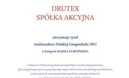 Drutex Ambasadorem Polskiej Gospodarki